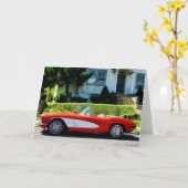 Red and White Corvette Convertible Karte (Gelbe Blume)