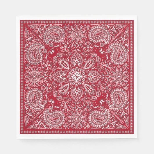 Red and White Cowboy Serviette (Vorderseite)