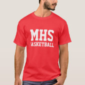 Red and White Custom Basketball Team Spirit T-Shirt (Vorderseite)