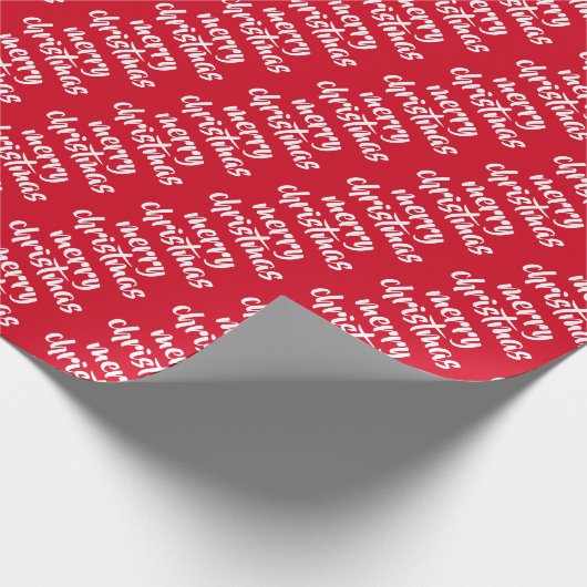 Red And White Custom Template Merry Christmas Gift Geschenkpapier (Ecke)