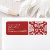 Red and White Damask Address Labels (Insitu)