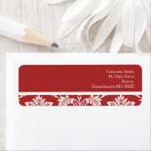 Red and White Damask Address Labels (Insitu)