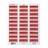 Red and White Damask Address Labels (Vorne)