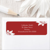 Red and White Damask Address Labels (Insitu)