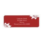 Red and White Damask Address Labels (Vorne)