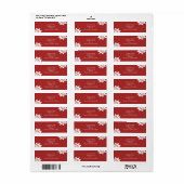Red and White Damask Address Labels (Vorne)