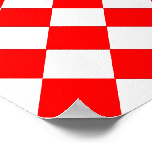 Red and White Diamond Muster von Shirley Taylor Poster (Ecke)