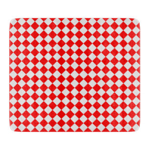 Red and White Diamond Muster von ShirleyTaylor Schneidebrett
