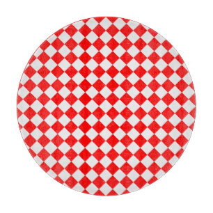 Red and White Diamond Muster von ShirleyTaylor Schneidebrett