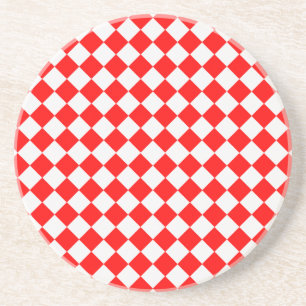 Red and White Diamond Muster von ShirleyTaylor Untersetzer
