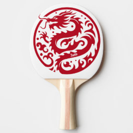 Red and White Dragon Personalized Tischtennis Schläger
