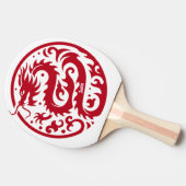 Red and White Dragon Personalized Tischtennis Schläger (Seitenansicht)