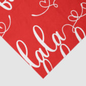 Red and White Fa La Hearts Weihnachten Seidenpapier (Ausschnitt)