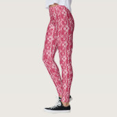 Red and white floral pattern leggings (Links)