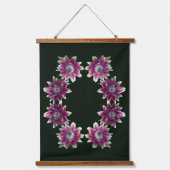 Red And White Flower Pair Abstract Art  Wandteppich Mit Holzrahmen (Vorderseite)