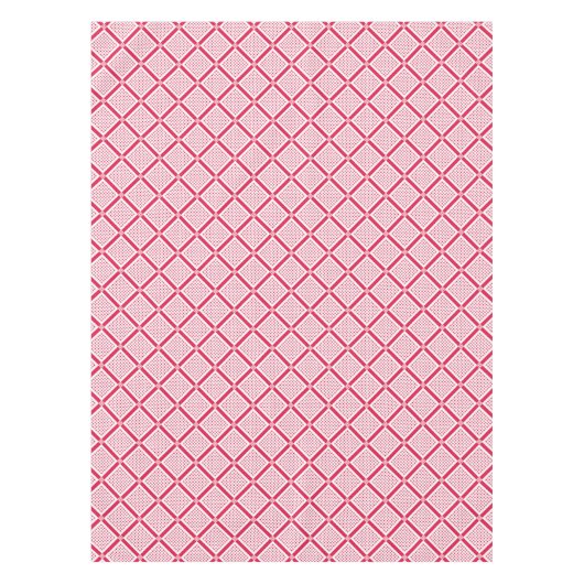 Red and white geometric checkered pattern retro    tischdecke (Vorderseite)