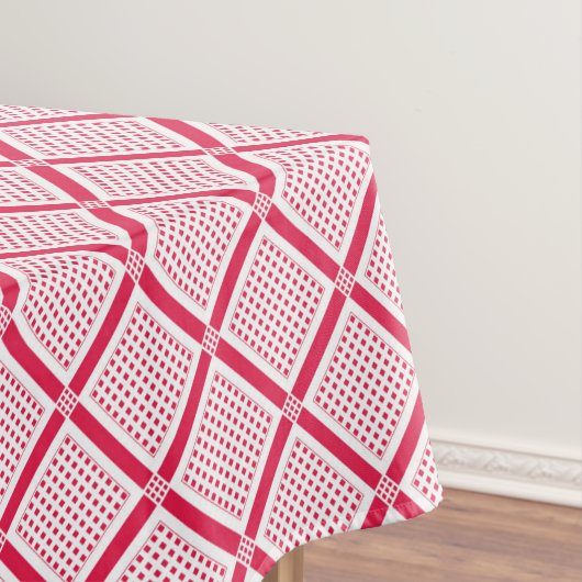 Red and white geometric checkered pattern retro    tischdecke (Beispiel)