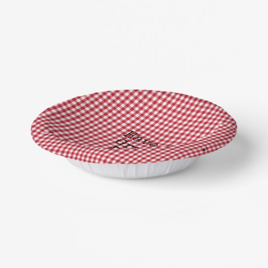Red and White Gingham - HAMbyWG Paper Bowls Pappteller (Gewinkelt)