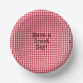 Red and White Gingham - HAMbyWG Paper Bowls Pappteller (Vorderseite)