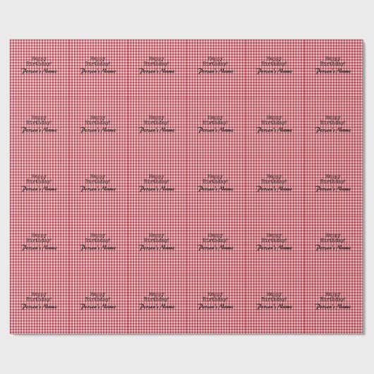 Red and White Gingham - HAMbyWG Wrapping Paper Geschenkpapier (Flach)