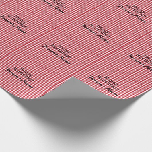 Red and White Gingham - HAMbyWG Wrapping Paper Geschenkpapier (Ecke)