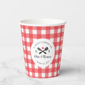 Red and White Gingham I Do GRILLEN Couple's Shower Pappbecher (Rückseite)