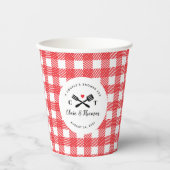 Red and White Gingham I Do GRILLEN Couple's Shower Pappbecher (Vorderseite)