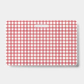 Red and White Gingham Name Badge Ausweis (Rückseite)