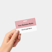 Red and White Gingham Name Badge Ausweis (Handheld)