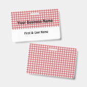 Red and White Gingham Name Badge Ausweis (Vorder- & Rückseite)