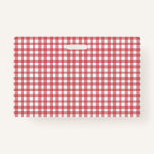 Red and White Gingham Name Badge Ausweis (Rückseite)