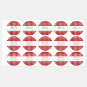 Red and White Gingham Pattern Barbeque Vielen Dank Etiketten (Blatt)