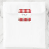 Red and White Gingham Pattern Barbeque Vielen Dank Quadratischer Aufkleber (Tasche)