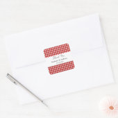 Red and White Gingham Pattern Barbeque Vielen Dank Quadratischer Aufkleber (Umschlag)