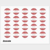 Red and White Gingham Pattern Barbeque Vielen Dank Runder Aufkleber (Blatt)