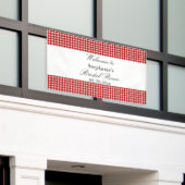 Red and White Gingham Pattern Bridal Picnic Banner (Äußeres Gebäude)