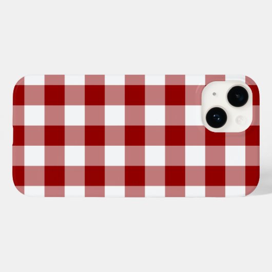 Red and White Gingham Pattern Case-Mate iPhone Hülle (Rückseite (Horizontal))