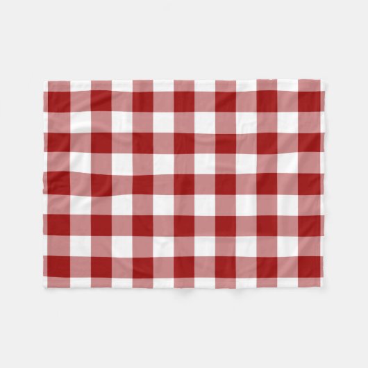 Red and White Gingham Pattern Fleecedecke (Vorderseite (Horizontal))