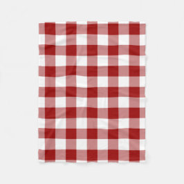 Red and White Gingham Pattern Fleecedecke