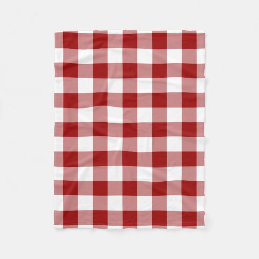 Red and White Gingham Pattern Fleecedecke (Vorderseite)