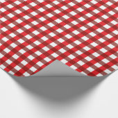 Red and White Gingham Pattern Geschenkpapier (Ecke)