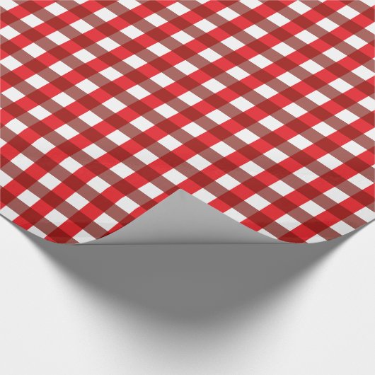 Red and White Gingham Pattern Geschenkpapier (Ecke)
