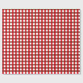 Red and White Gingham Pattern Geschenkpapier (Flach)