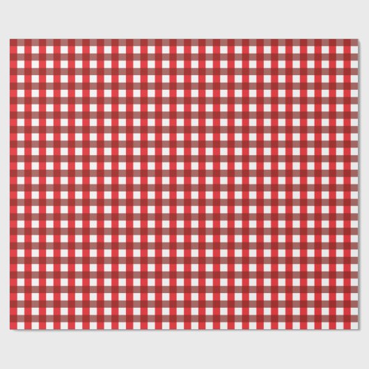Red and White Gingham Pattern Geschenkpapier (Flach)