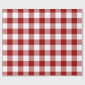 Red and White Gingham Pattern Geschenkpapier (Flach)