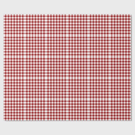 Red and White Gingham Pattern Geschenkpapier (Flach)