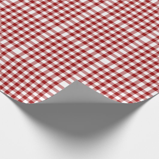Red and White Gingham Pattern Geschenkpapier (Ecke)