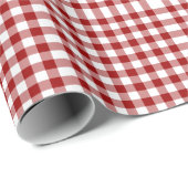 Red and White Gingham Pattern Geschenkpapier (Rolleneckpunkt)