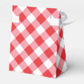 Red and White Gingham Pattern Geschenkschachtel (Rückseite)