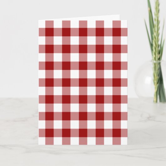 Red and White Gingham Pattern Karte (Vorderseite)